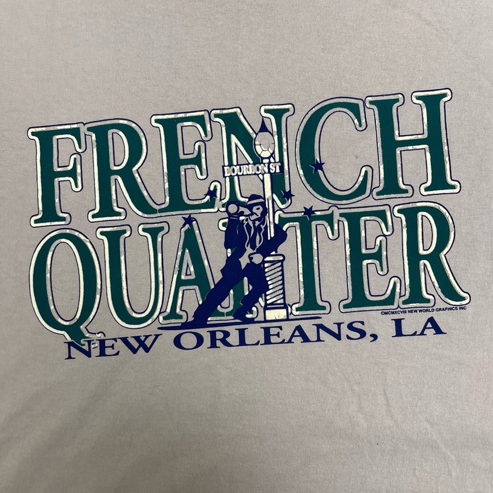 Vintage French Quarter Bourbon Street New Orleans T-Shirt Size Large